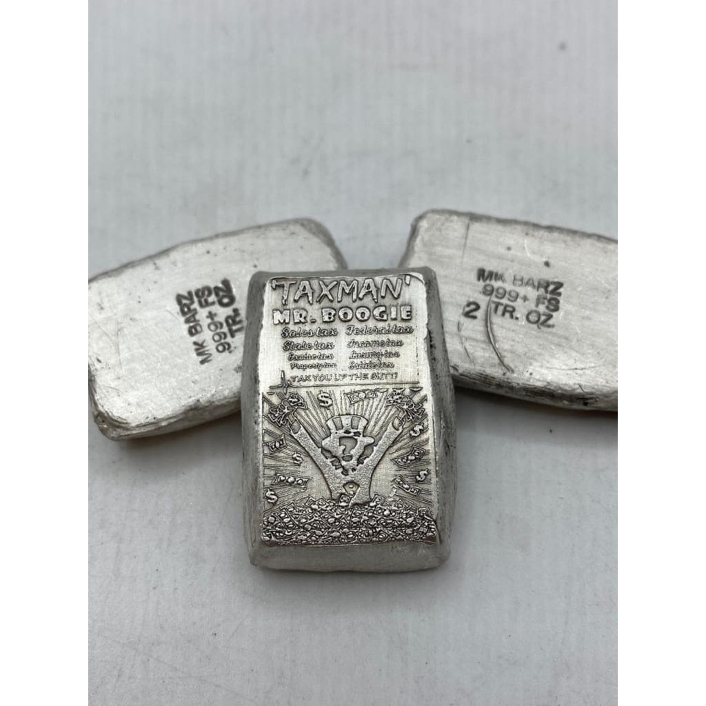 2 Ozt MK BarZ Tax Man Boogie Weight Bar.999 Fine Silver