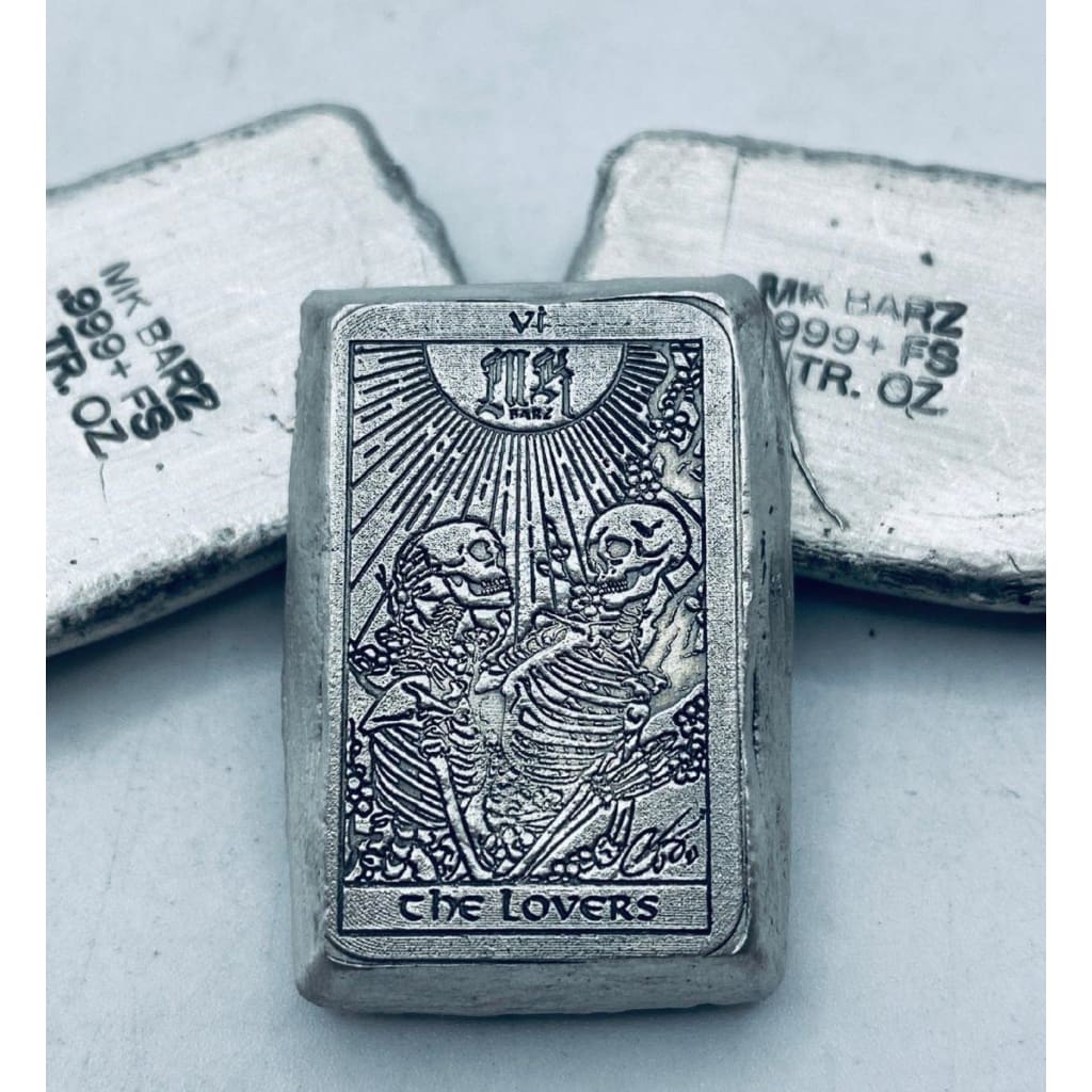 2 Ozt MK BarZ The Lovers Weight Bar.999 Fine Silver
