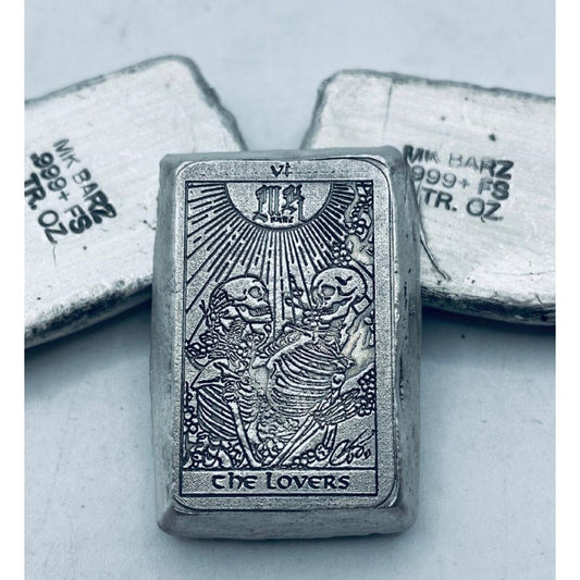 2 Ozt MK BarZ The Lovers Weight Bar.999 Fine Silver