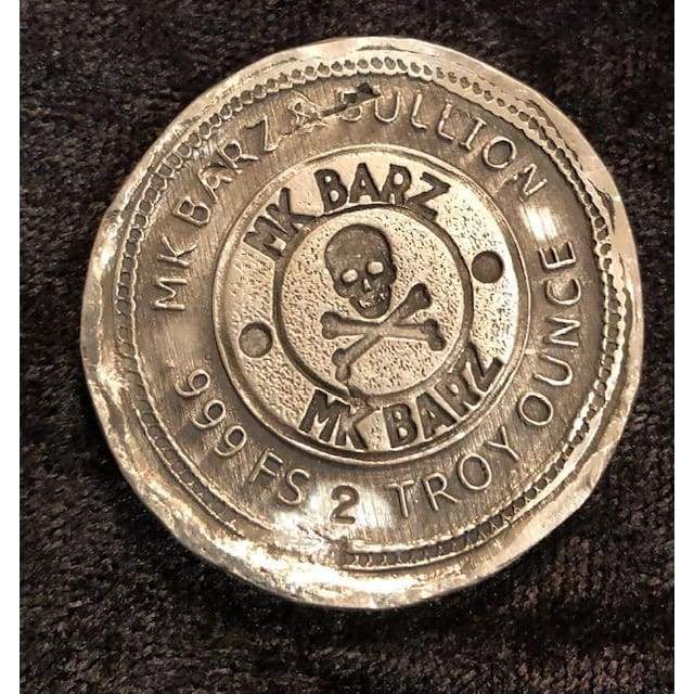 2 Troy Oz .999 Fine Silver "Merry Christmas" Stamped Round Coin - MK BARZ AND BULLION