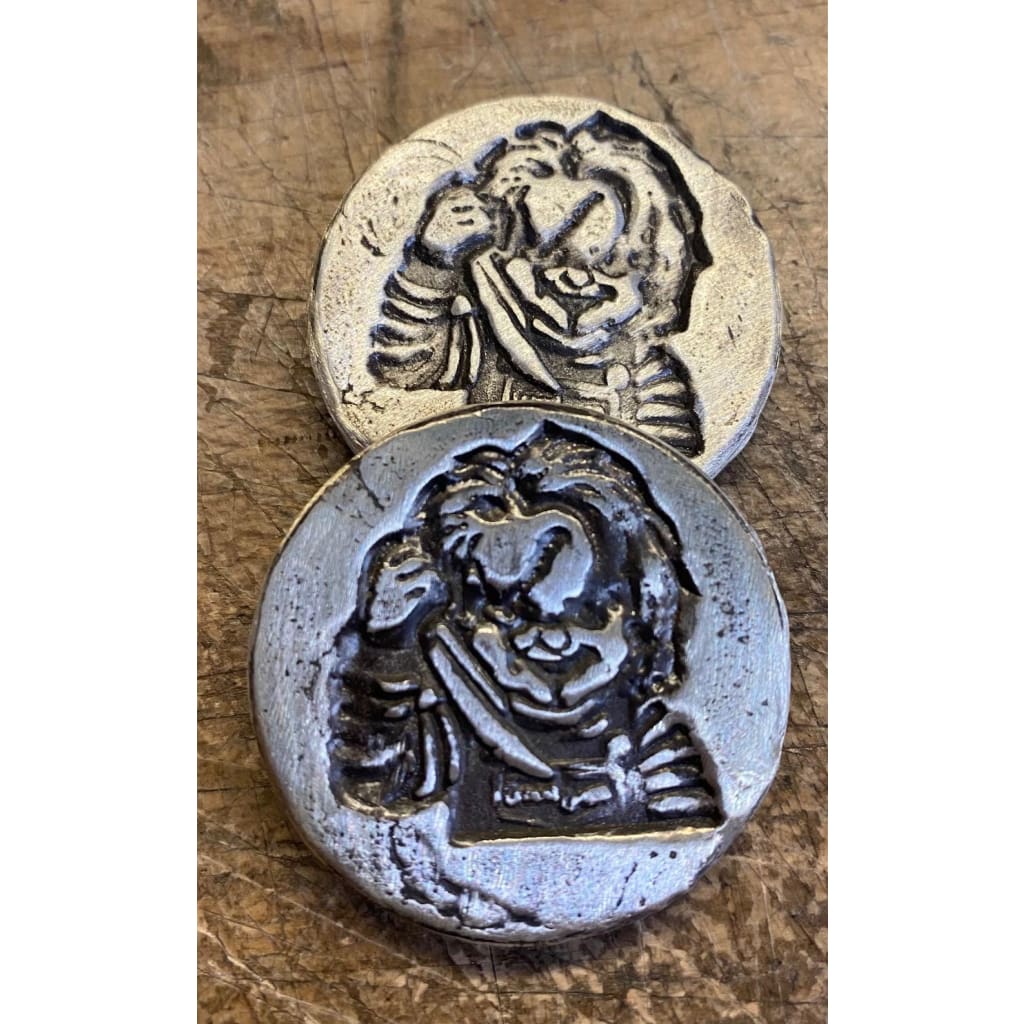 2 Troy Oz MK BarZ Chuckie- Horror Token Round.999 FS