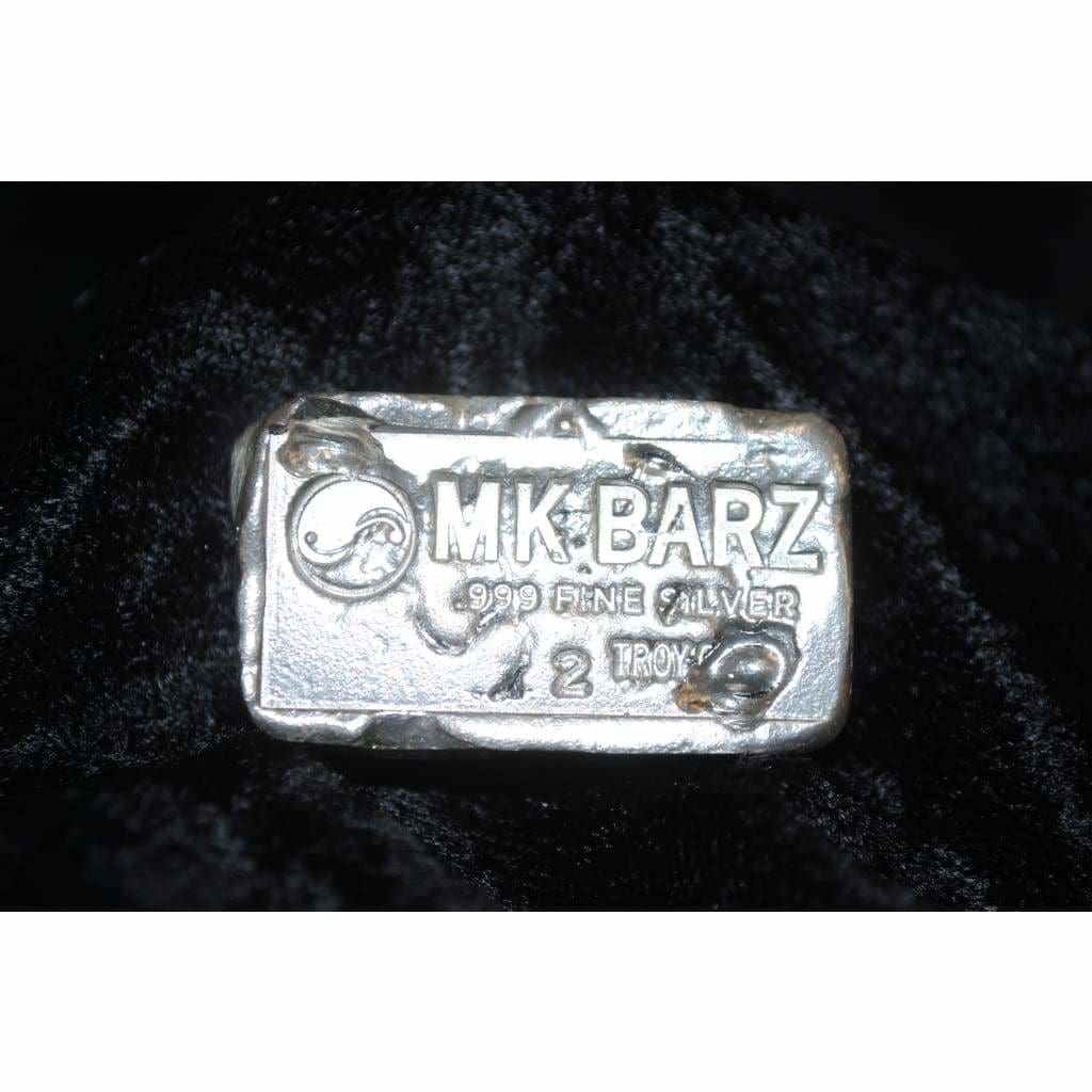 2 Troy Oz. MK BarZ Classic Kit Kat Stamped Bar .999 Fine Silver