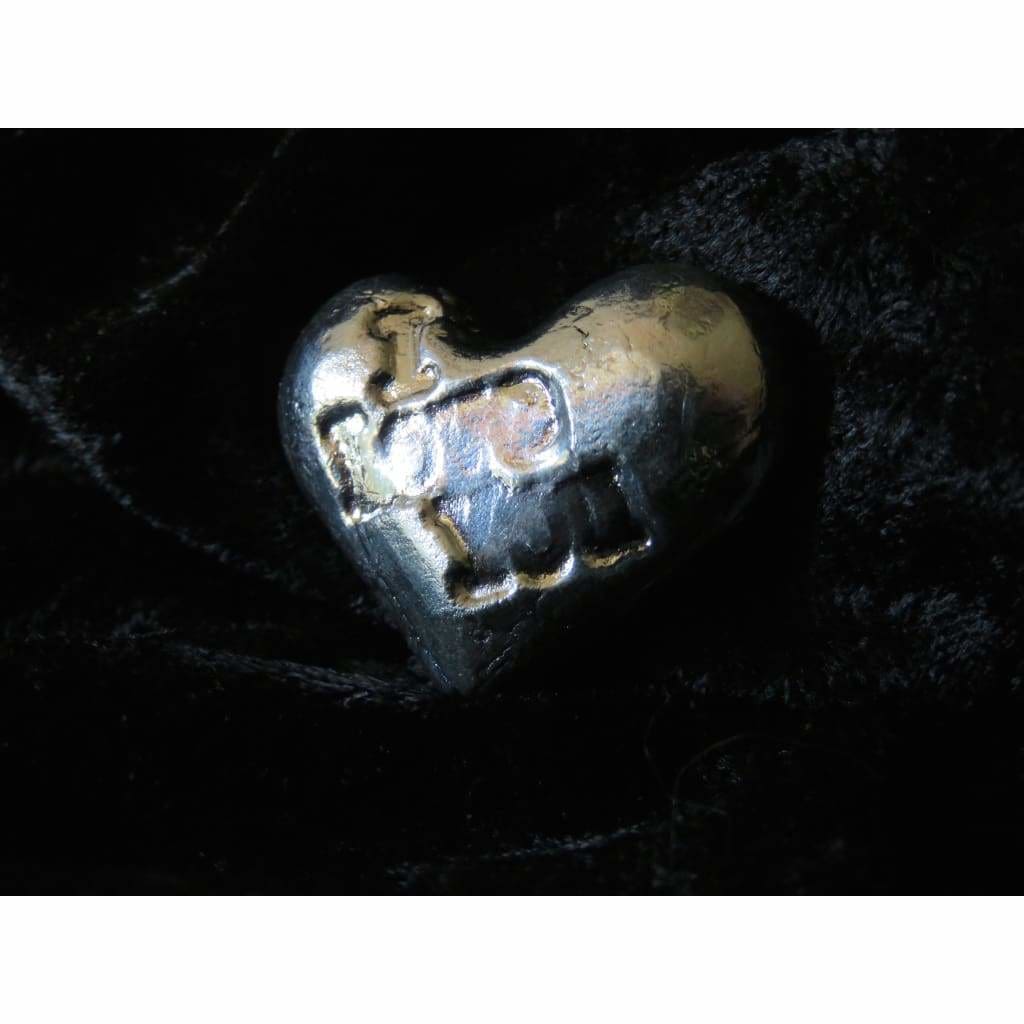 2 Troy Oz. MK BarZ I Love You Heart (No Patina) Hand Poured.999 Fine Silver