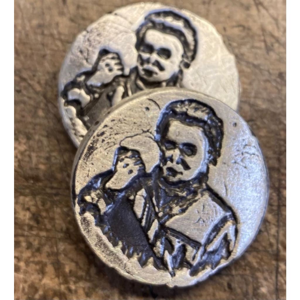 2 Troy Oz MK BarZ Michael Meyers - Horror Token Round.999 FS