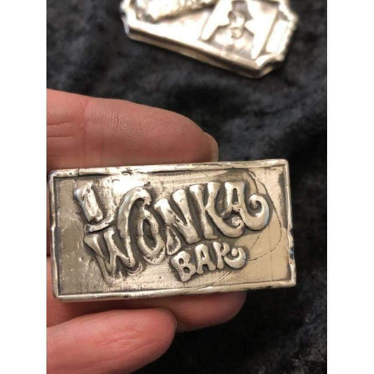 2 Troy Oz. MK BarZ Willie Wonka Chocolate BarZ.999 Fine Silver