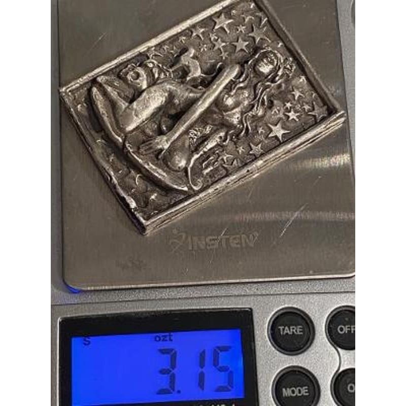 @3.15 Oz MK BarZ "Modern Starry Night!" .999 FS Sand Cast Relief Art Work by Anna Marine - MK BARZ AND BULLION
