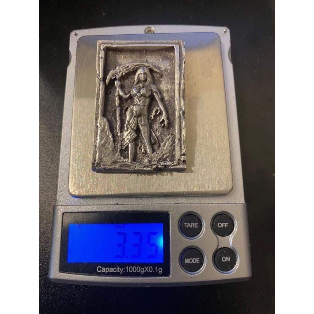 @3.35 Oz MK BarZ Grim Reaper Fantasy2D Framed Sand Cast Picture by Paul Abrams.999 FS