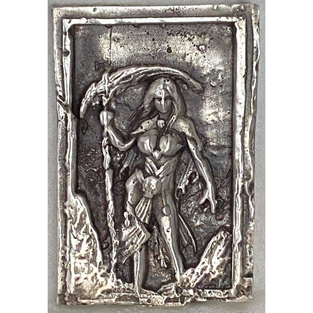 @3.35 Oz MK BarZ Grim Reaper Fantasy2D Framed Sand Cast Picture by Paul Abrams.999 FS