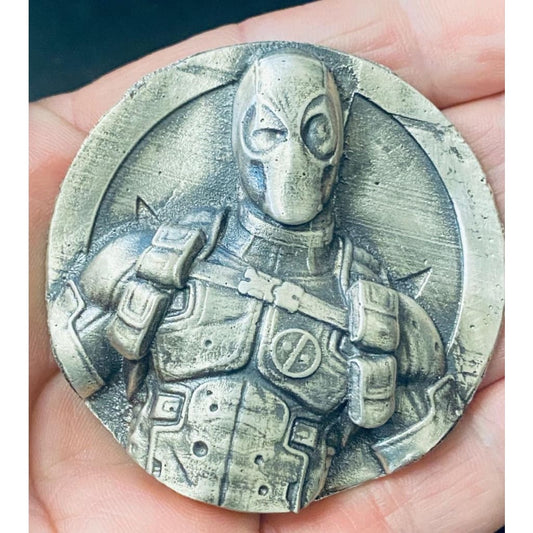 @3.4 Ozt MK BarZ Dead Pool 2 Part Closed Sand Cast.999 Fine Silver - silver bullion