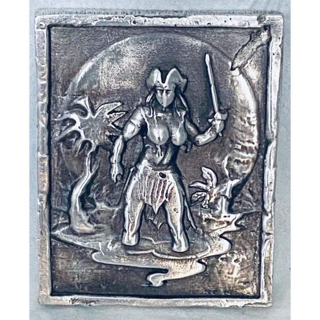 @3.47Oz MK BarZ She Pirate2D Framed Sand Cast Picture by Paul Abrams.999 FS