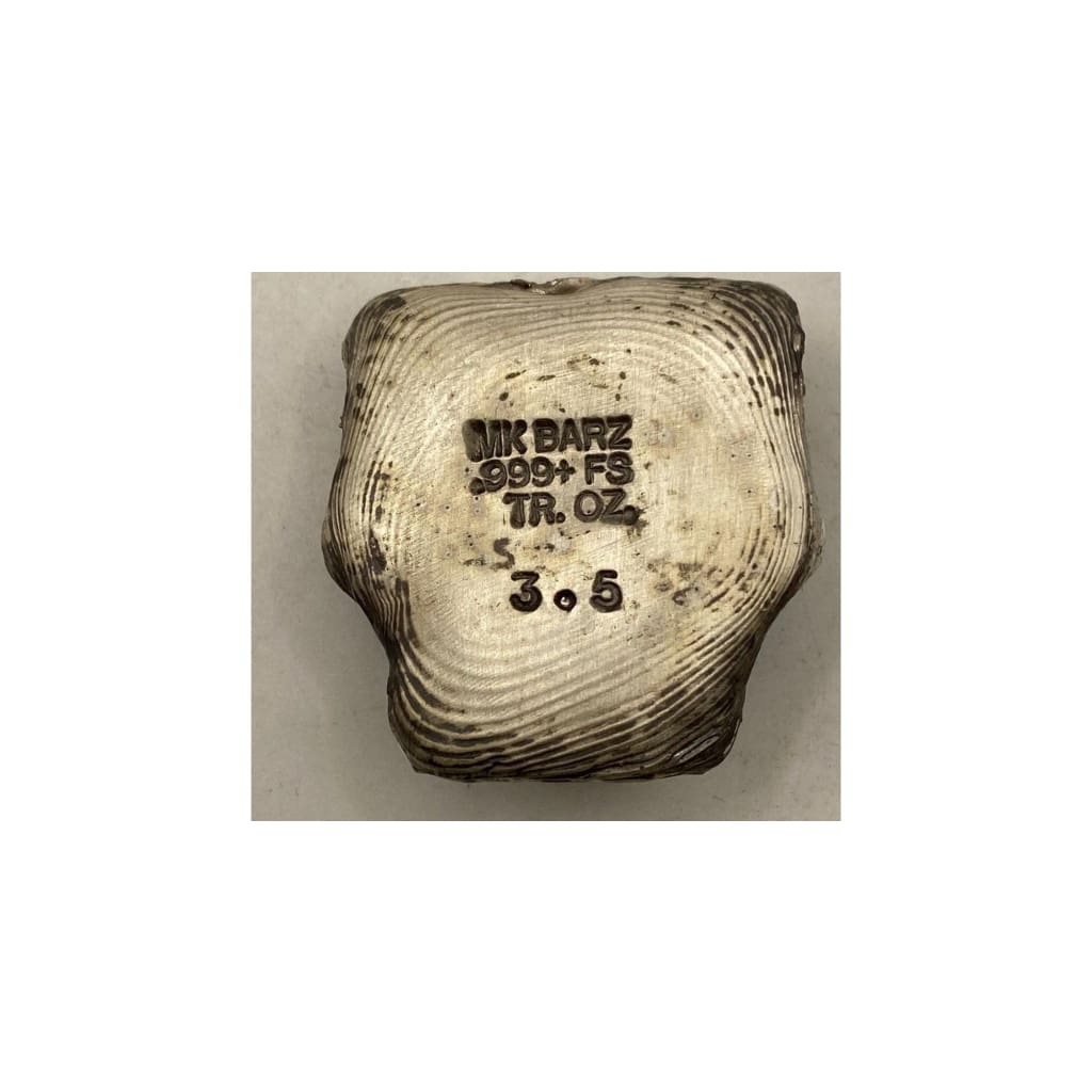 3.5 Ozt MK BarZ Heinous Skull Bar.999 Fine Silver