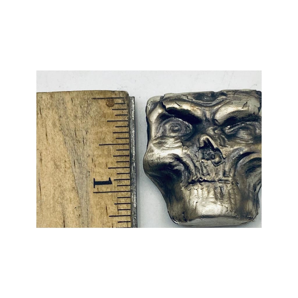 3.5 Ozt MK BarZ Heinous Skull Bar.999 Fine Silver