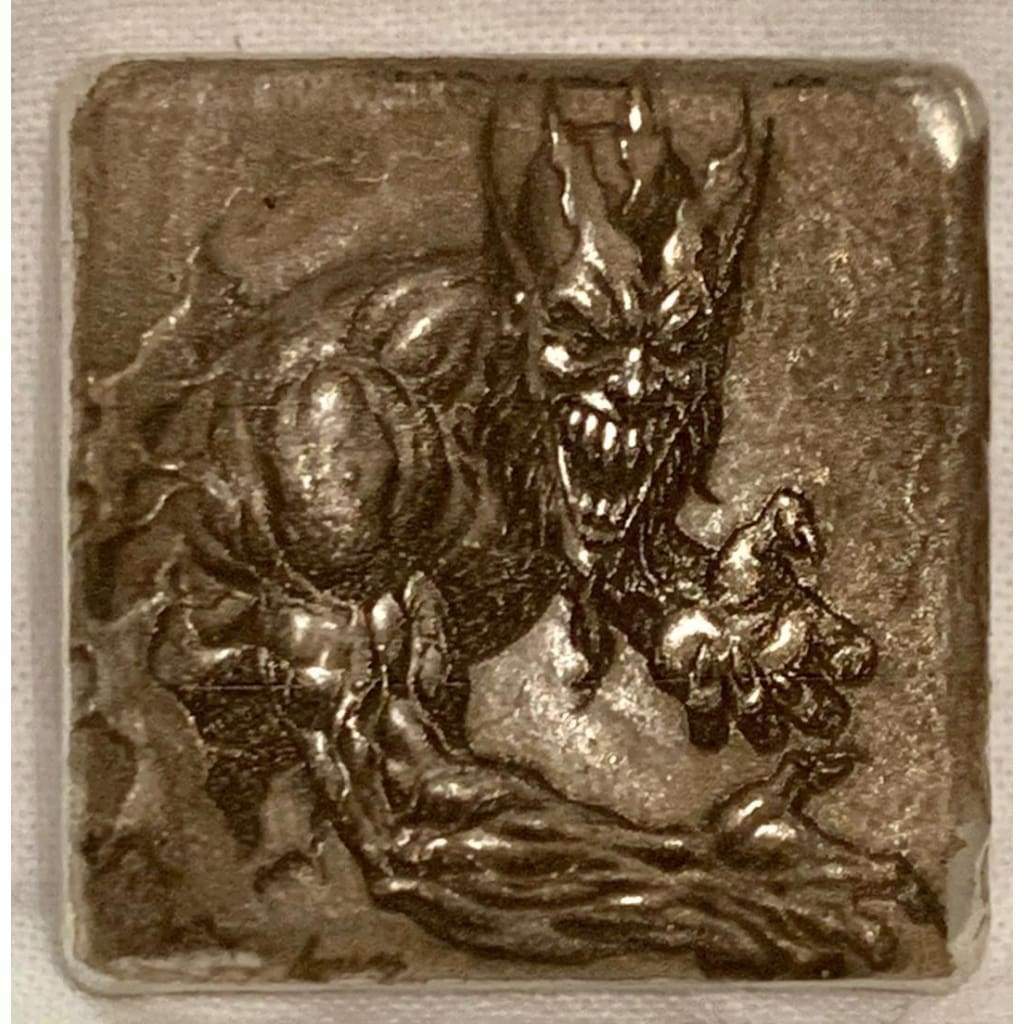 3 Oz.999 FS MK BarZ Lucifer Lives Laser Square by Paul Abrams”