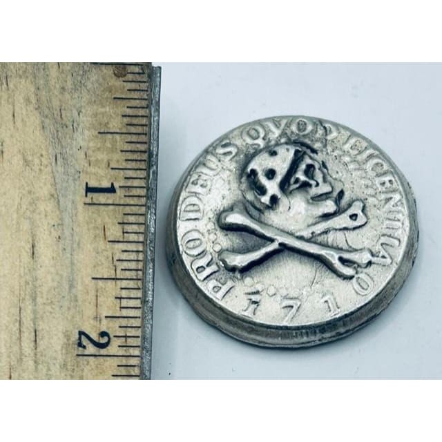 3 Oz MK BarZ 1710 Pro Deus Token/Coin Treasure Round.999 FS Hand Poured