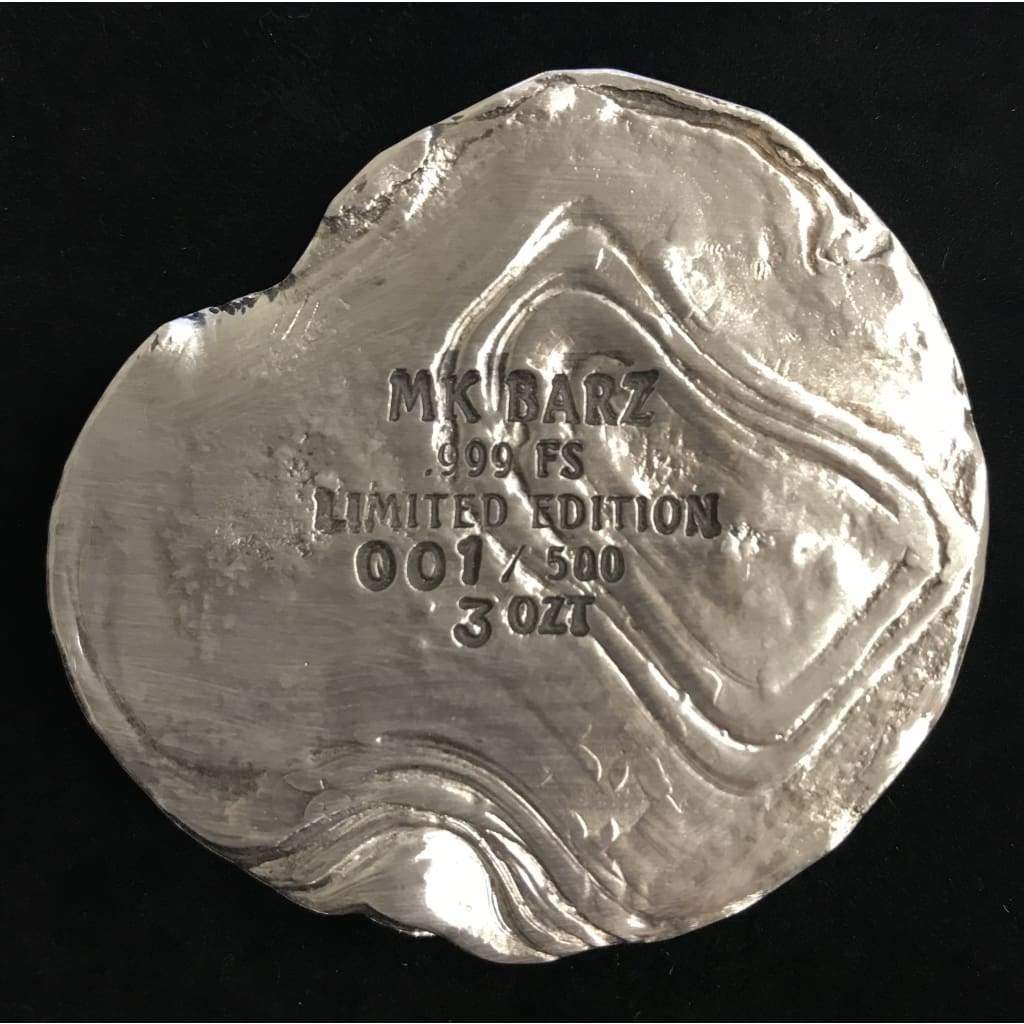 3 Oz MK BarZ Owl of Athena Replica Ancient Coin.999 FS LTD