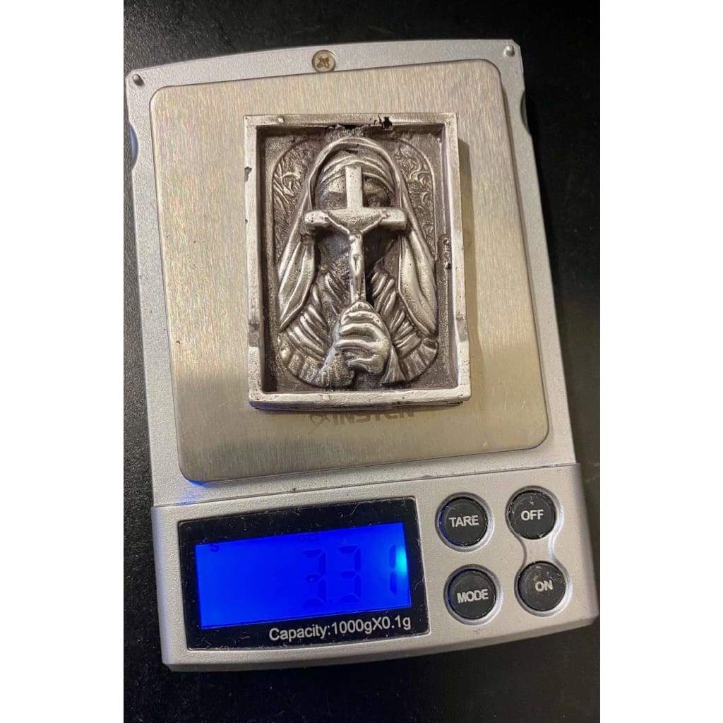 @3.3 Oz MK BarZ Pray for Me? 2D Framed Sand Cast Picture.999 FS by Heber