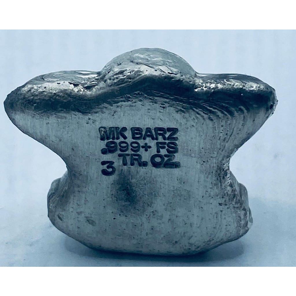 3 Oz MK BarZ Yoda Bar.999 Fine Silver