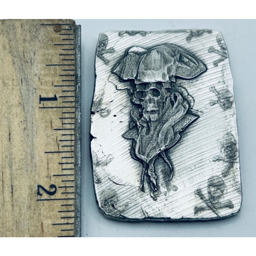 3 Ozt MK BarZ Dead Pirate Captain Skull Bar.999 FS