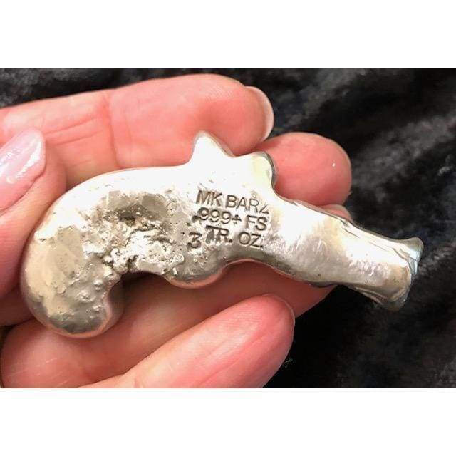 3 Ozt MK BarZ Pirate Pistol.999 Fine Silver