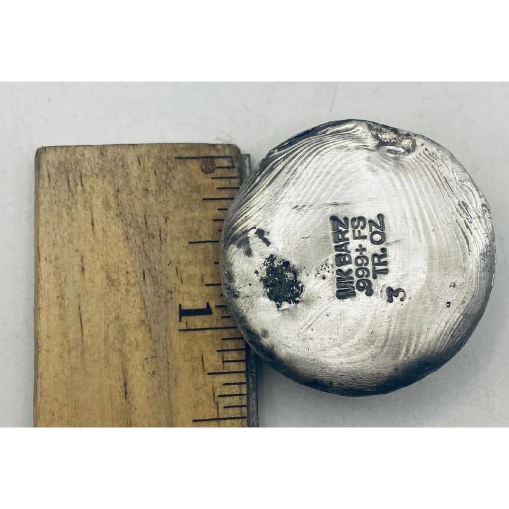 3 Ozt MK BarZ Regal Lion Round Hand Poured.999 FS