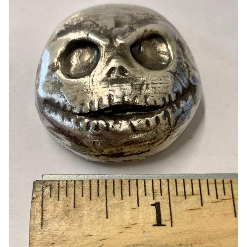 3 Troy Oz MK BarZ "Mr. J. Skellington" Hand Poured .999 Fine Silver - MK BARZ AND BULLION