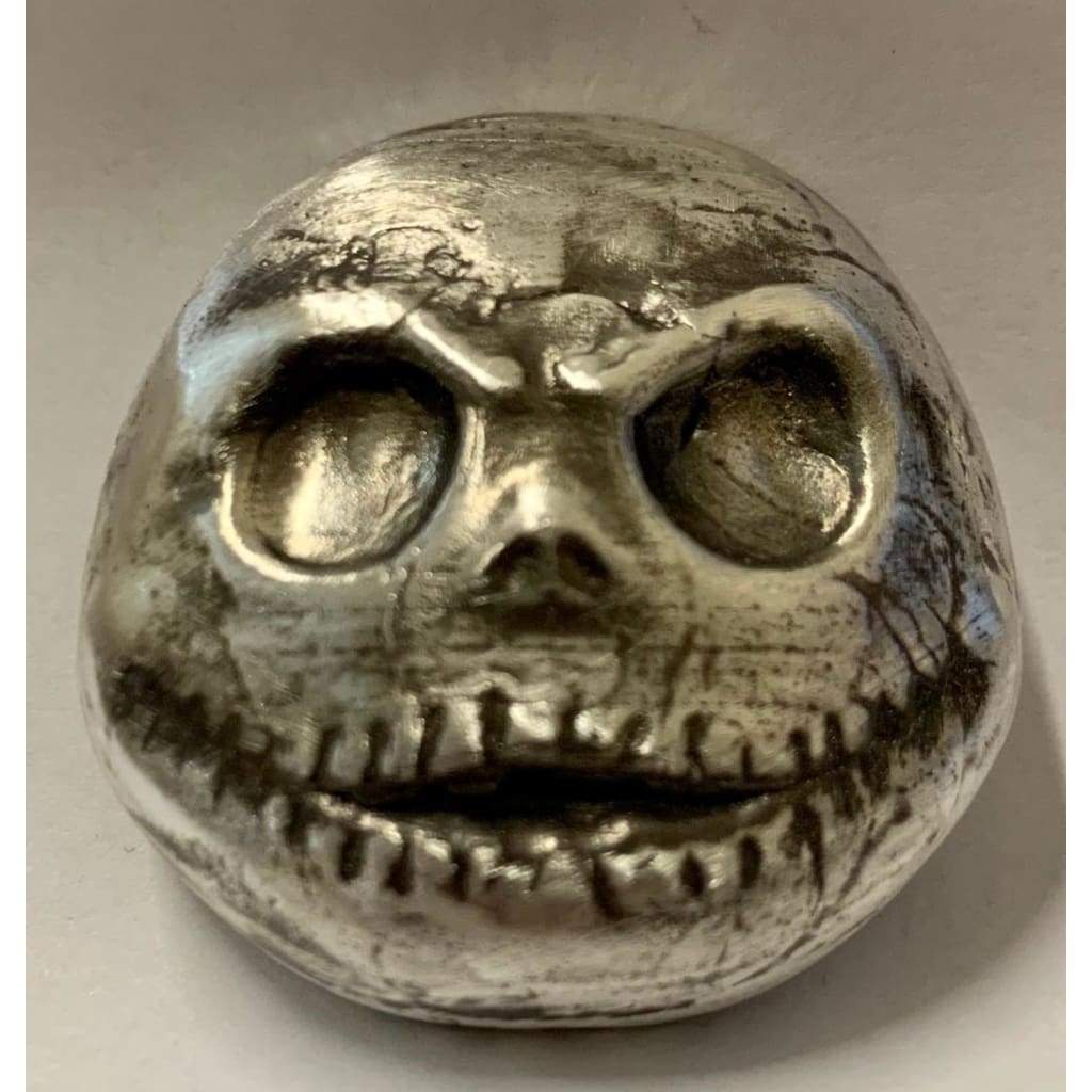 3 Troy Oz MK BarZ Mr. J. Skellington Hand Poured.999 Fine Silver