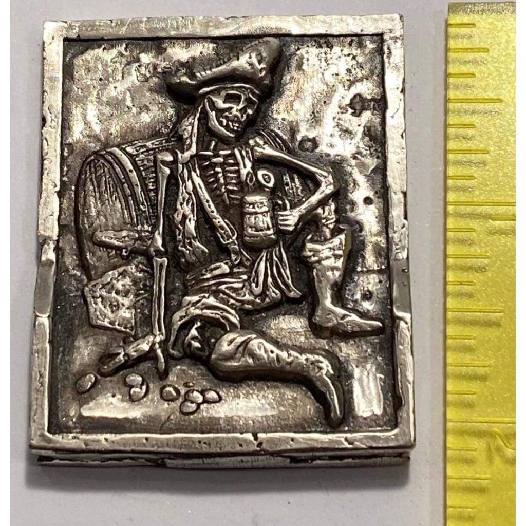@4.2 Oz MK BarZ Pirate’s Last Rum 2D High Relief Sand Cast Bar.999 Fine Silver