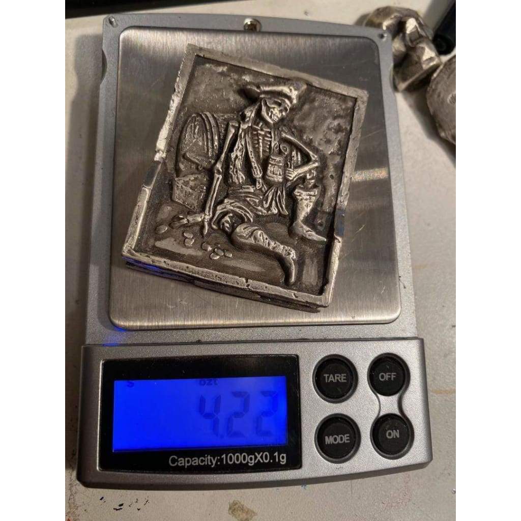 @4.2 Oz MK BarZ Pirate’s Last Rum 2D High Relief Sand Cast Bar.999 Fine Silver