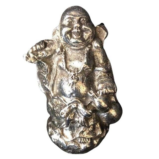 4.5 Troy Oz.999 Fine Silver Happy Buddha Sand Cast 3D