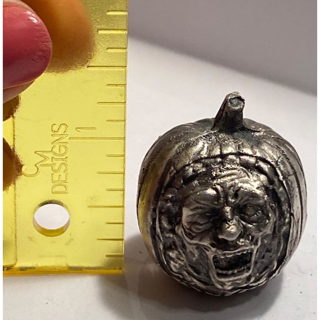 @4.80 Troy Oz MK BarZ "Haunted Jack O' Lantern" 3D Sand Cast Statue .999 Fine SIlver - MK BARZ AND BULLION