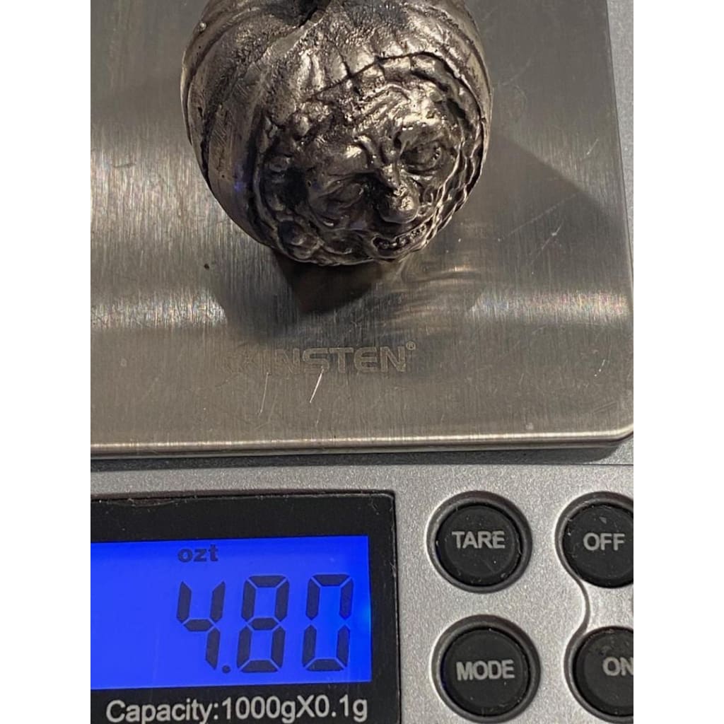 @4.80 Troy Oz MK BarZ "Haunted Jack O' Lantern" 3D Sand Cast Statue .999 Fine SIlver - MK BARZ AND BULLION