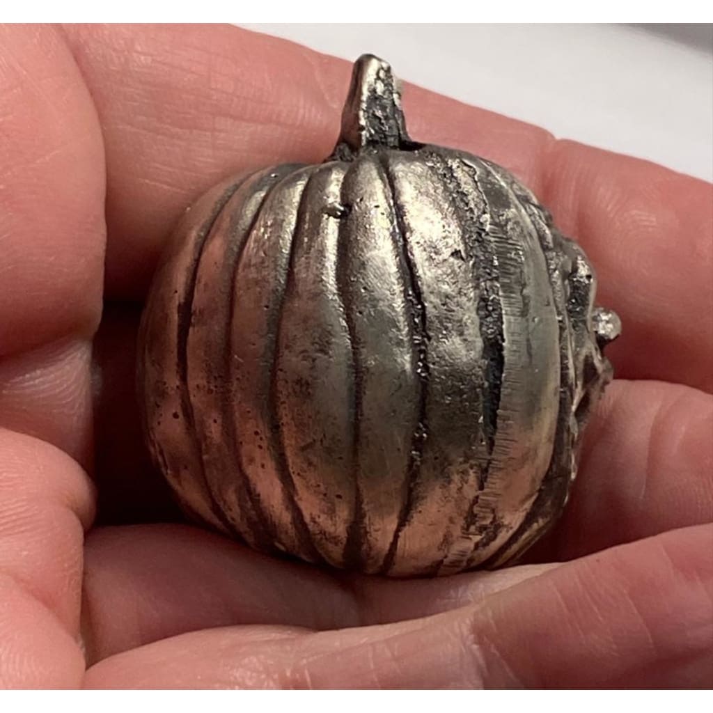 @4.80 Troy Oz MK BarZ "Haunted Jack O' Lantern" 3D Sand Cast Statue .999 Fine SIlver - MK BARZ AND BULLION