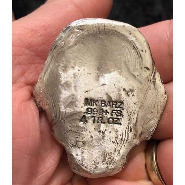 4 Ozt MK BarZ Lil Chaos Skull Hand Poured.999 FS