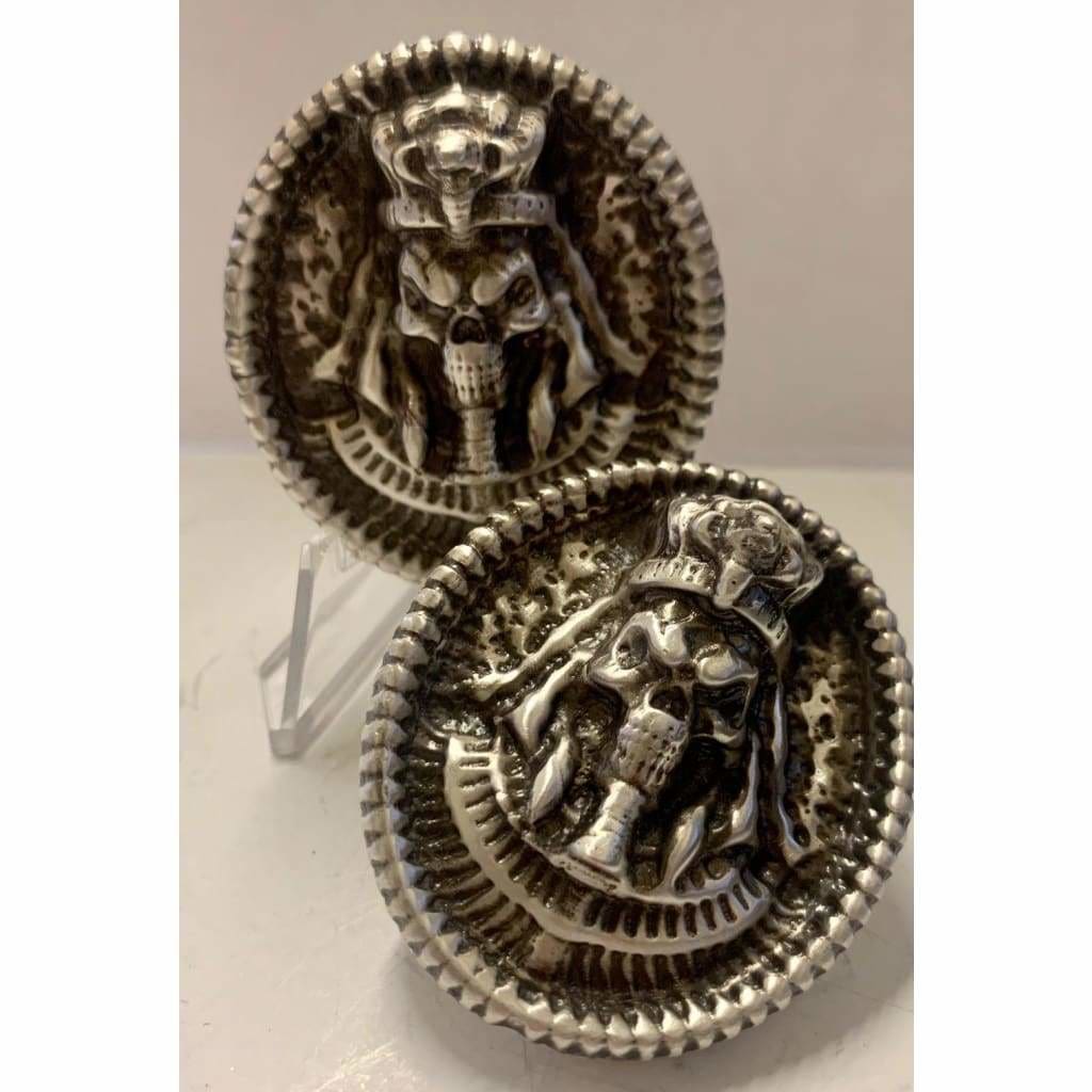 4 ozt. MK BarZ PHARAOH OF DEATH Sand Cast.999 FINE SILVER