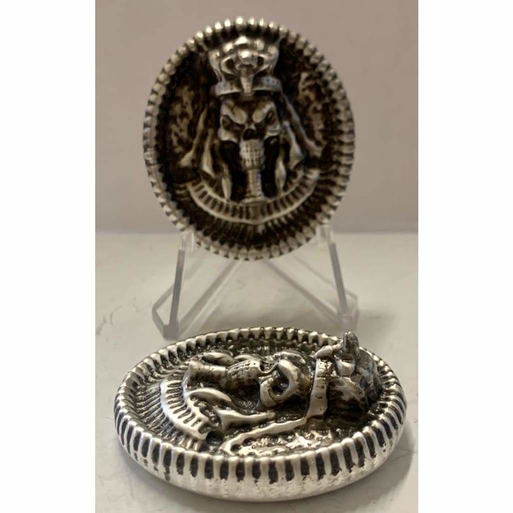 4 ozt. MK BarZ PHARAOH OF DEATH Sand Cast.999 FINE SILVER