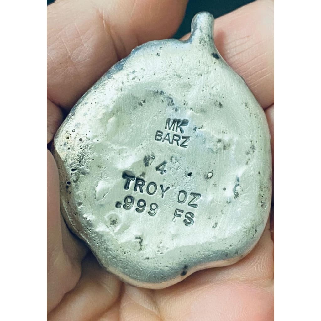 @4 Troy Oz MK BarZ Evil Jack O’ Lantern 2D Sand Cast.999 Fine Silver