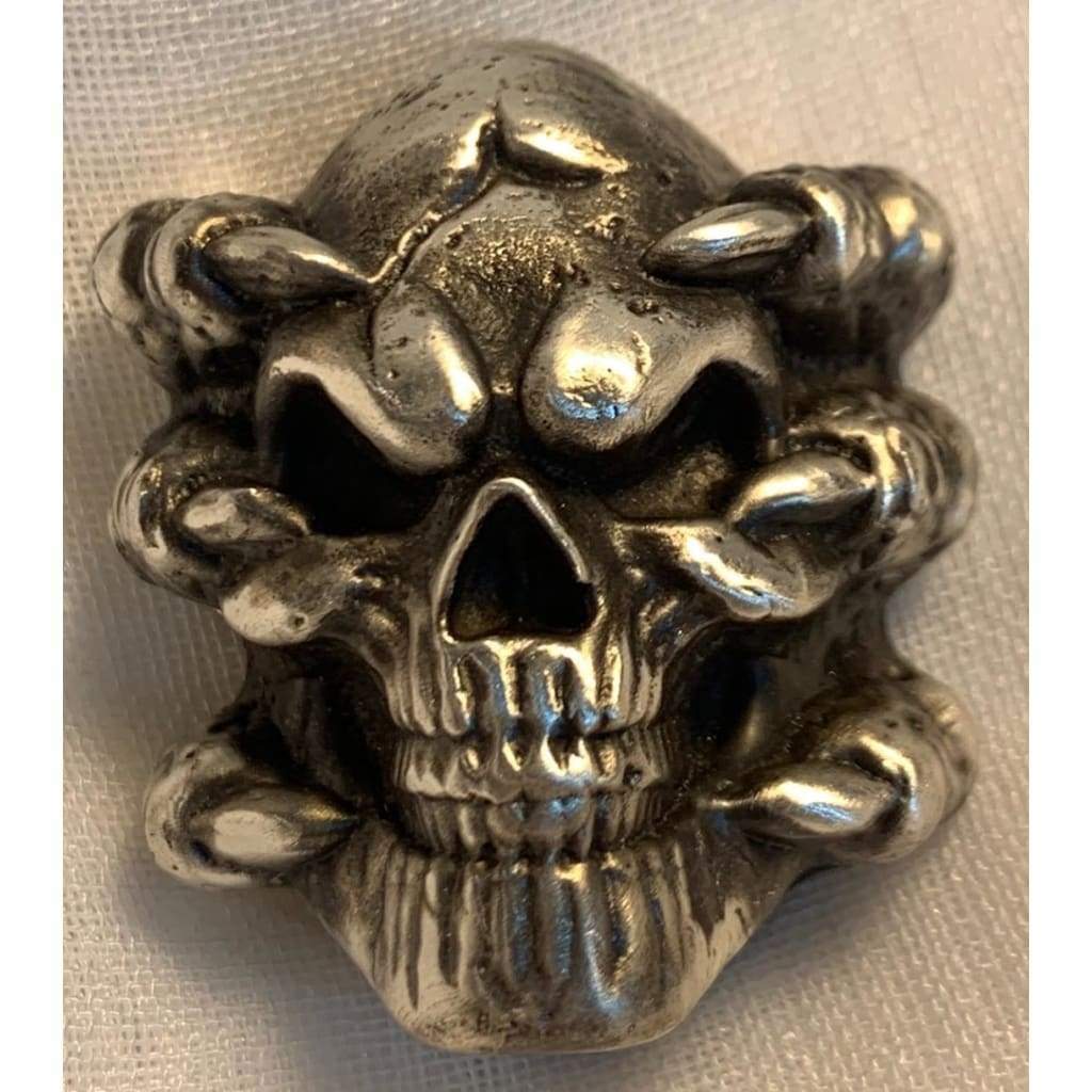 4 Troy Oz. MK BarZ Skull & Bones Gauntlet Sand Cast.999 FS