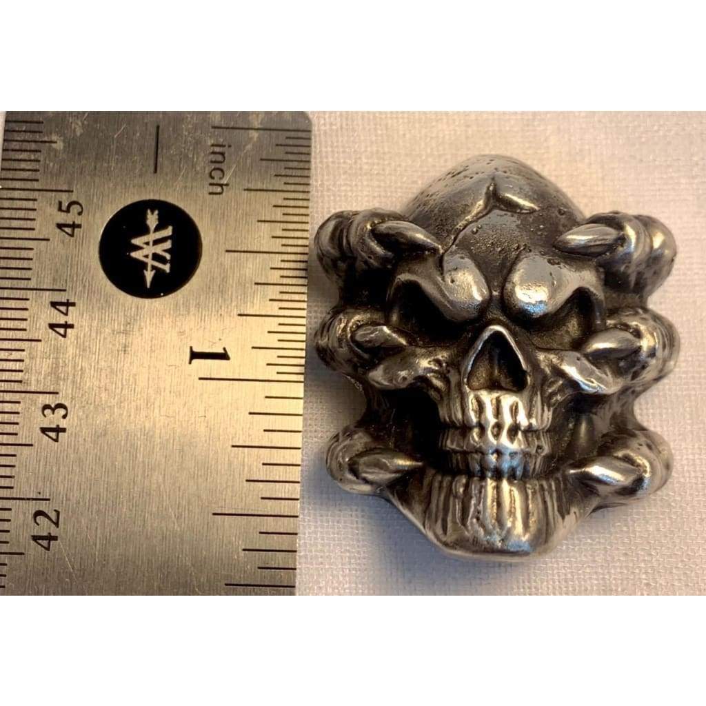 4 Troy Oz. MK BarZ Skull & Bones Gauntlet Sand Cast.999 FS