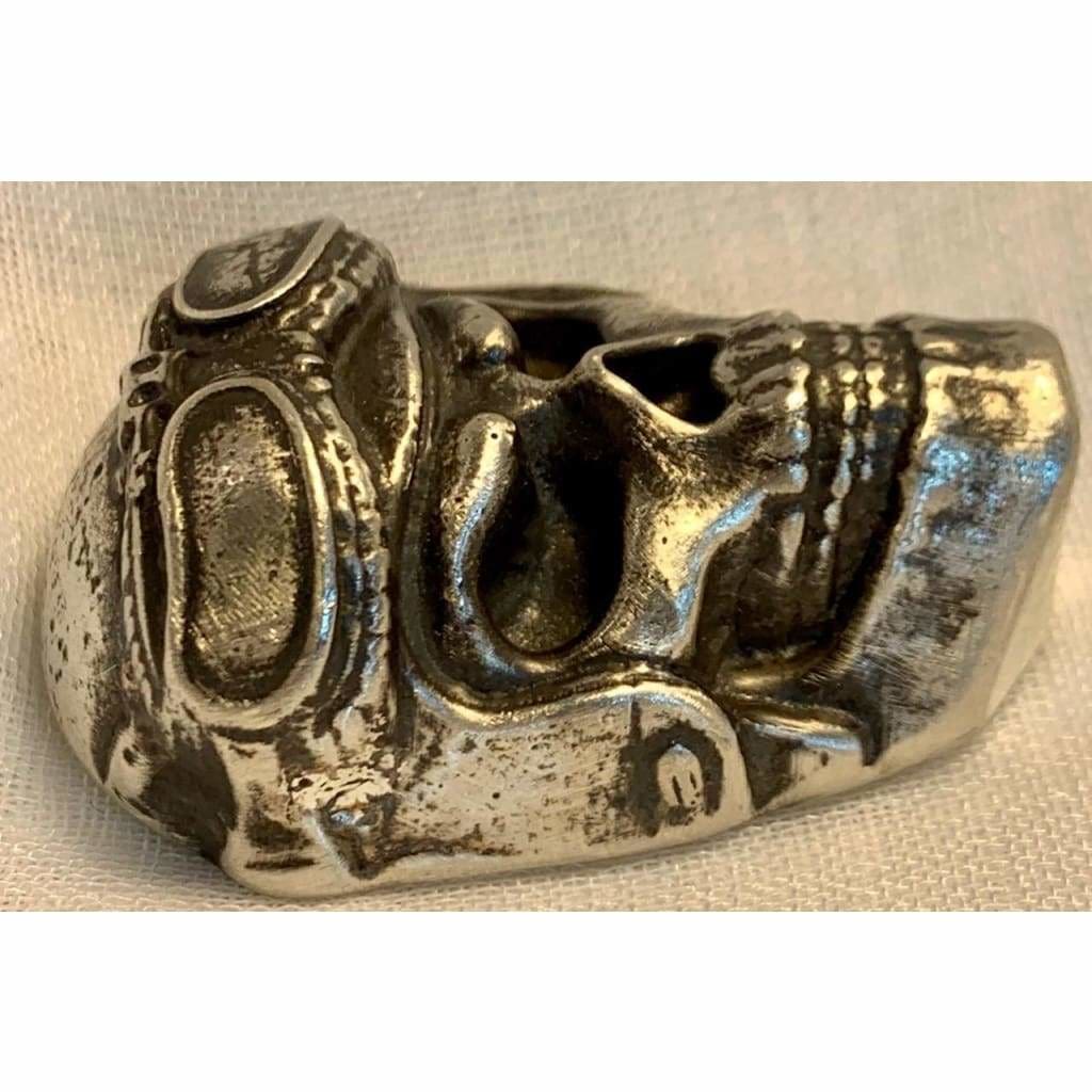 4 Troy Oz. MK BarZ Skully Squadron Pilot Sand Cast.999 FS