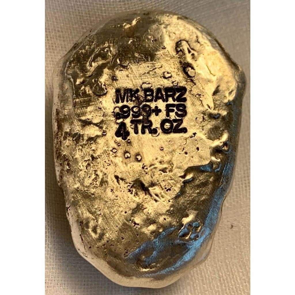 4 Troy Oz. MK BarZ Skully Squadron Pilot Sand Cast.999 FS