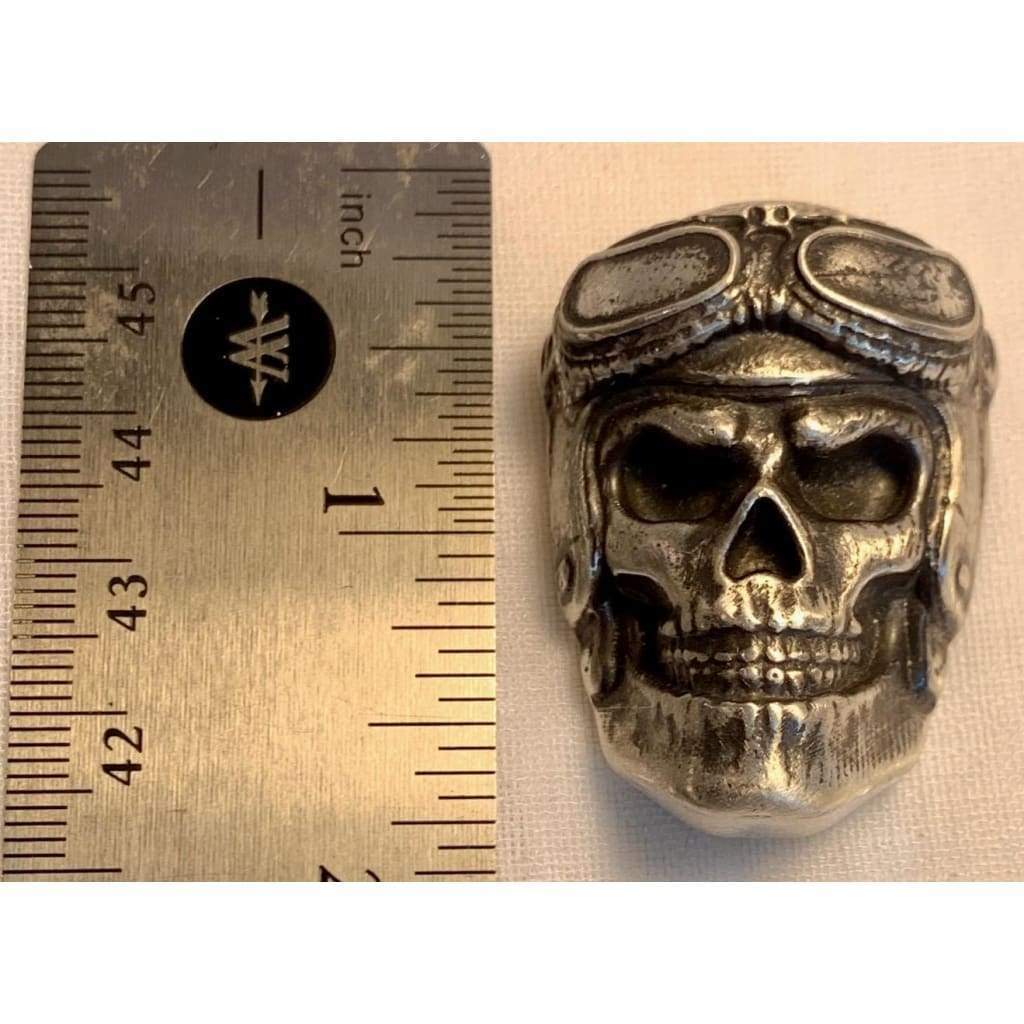 4 Troy Oz. MK BarZ Skully Squadron Pilot Sand Cast.999 FS