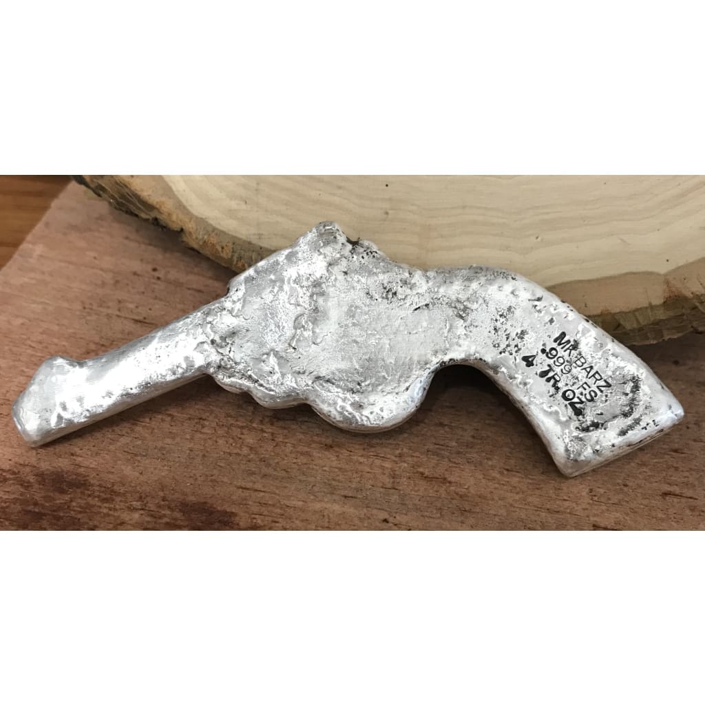 4 Troy Oz. MK BarZ Wild West Gun Sand Cast 2D.999 FS