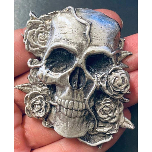 @5.2 Oz MK BarZ Deadly Rose Skull Sand Casted 2D LTD.999 FS