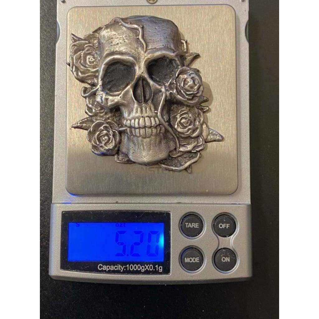 @5.2 Oz MK BarZ Deadly Rose Skull Sand Casted 2D LTD.999 FS