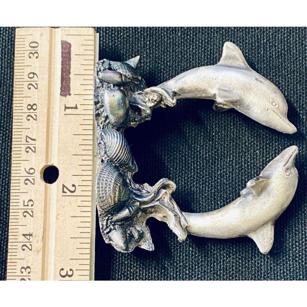 @5.2 Ozt. MK BarZ Dolphin Love Art Statue 3D Sand Cast.999 Fine SIlver