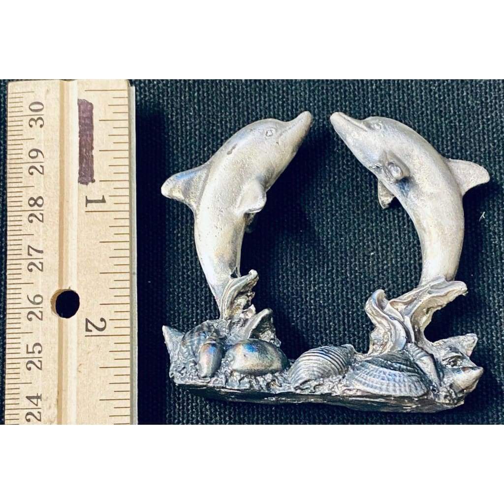 @5.2 Ozt. MK BarZ Dolphin Love Art Statue 3D Sand Cast.999 Fine SIlver