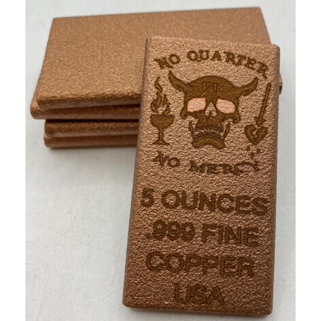 5 Oz MK BarZ No Quarter No Mercy!.999 Copper Weight Bar