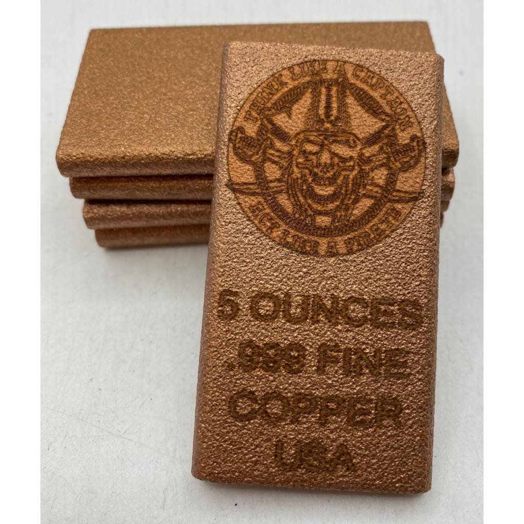 5 Oz MK BarZ Think Like a Pirate!.999 Copper Weight Bar