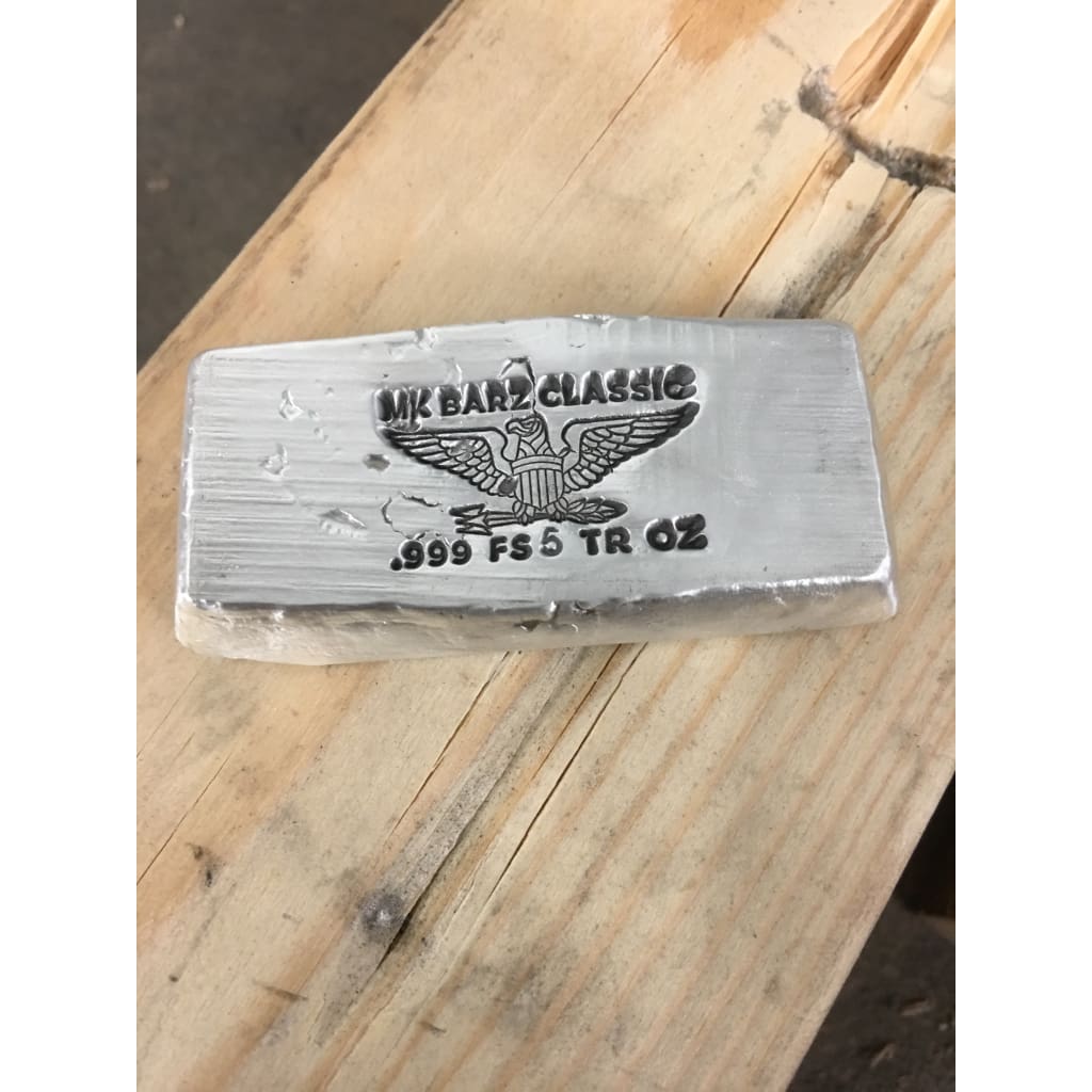 5 ozt MK BarZ .999 FS "Classic Eagle" Stamped Bar - MK BARZ AND BULLION