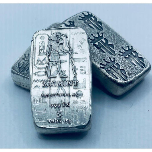5 Ozt MK BarZ Horus Monogrammed Weight Bar.999 Fine Silver